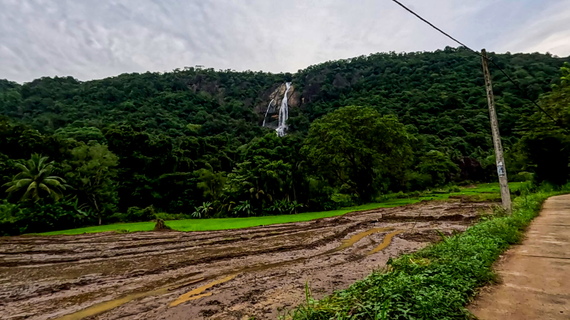 Diyavini Ella Falls cascading through dense jungle near Kaltota in Ratnapura District