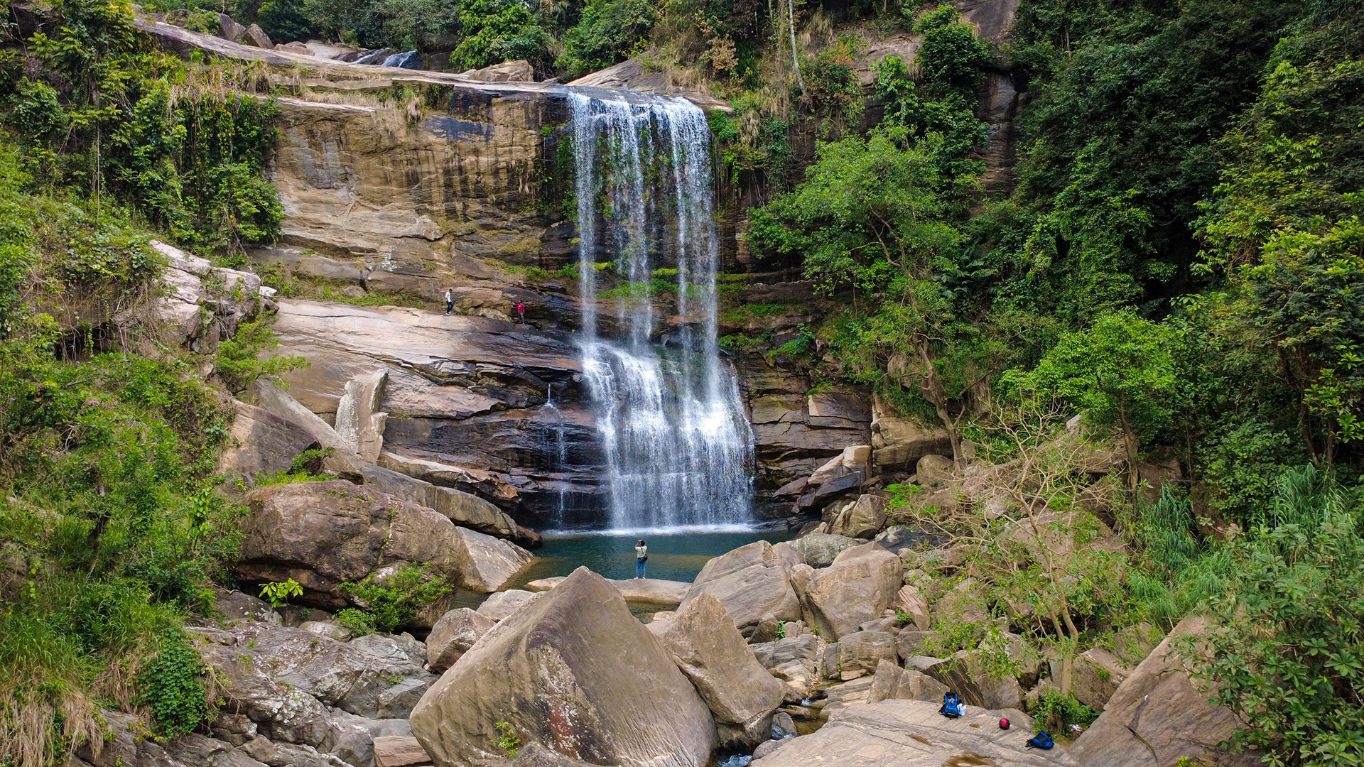 Nalagana Waterfall cascading 40 meters at Dedugala in Kegalle District